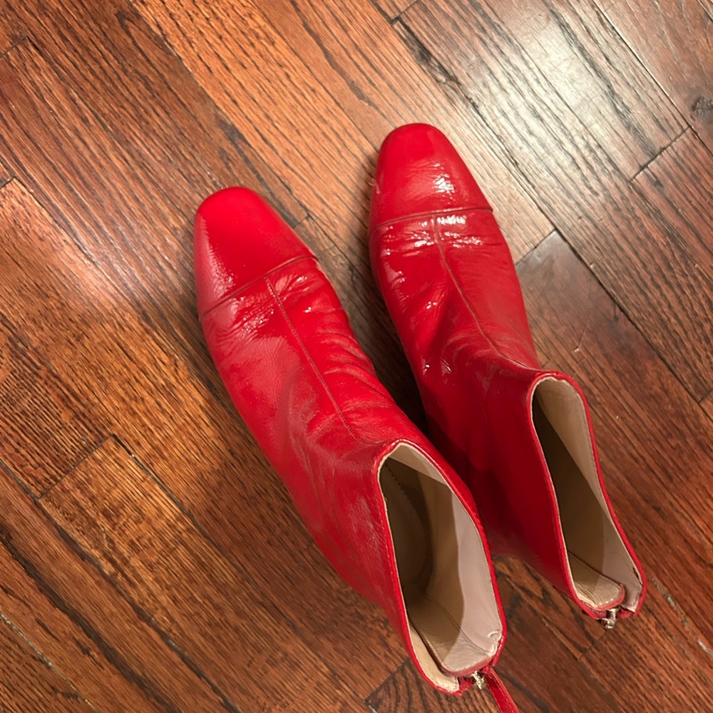Jcrew red patent shoes